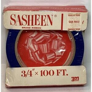 Vintage Sasheen Ribbon New Old Stock Christmas Wrapping Dark Blue Gift Trim Bows